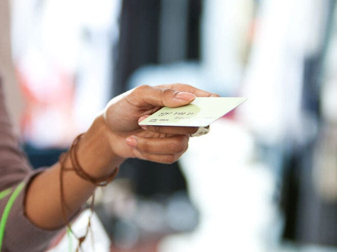 Handing over credit card